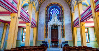 The interior of the Great Synagogue Of Edirne, Oct. 24, 2019. (Shutterstock File Photo)