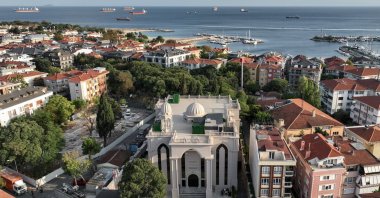An aerial view of the Mor Efrem Syriac Ancient Orthodox Church, Yeşilköy, Istanbul, Türkiye, Oct. 4, 2023. (AA Photo)