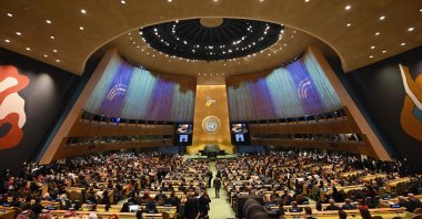 A view of the General Assembly Hall at the opening of the "Summit of the Future" on the sidelines of the U.N. General Assembly at the U.N. Headquarters, New York, U.S., Sept. 22, 2024. (AFP Photo)