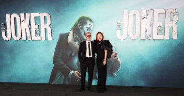 Joaquin Phoenix and Lady Gaga attend the Los Angeles Premiere of Warner Bros. Pictures "Joker: Folie a Deux" at TCL Chinese Theatre, Hollywood, California, U.S., Sept. 30, 2024. (Getty Images via AFP)