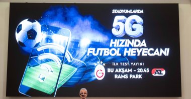 Transport and Infrastructure Minister Abdulkadir Uraloğlu gives a speech during the U-Fest Civil Ankara 2025 at Gazi University, Ankara, Türkiye, Feb. 20, 2025. (AA Photo)