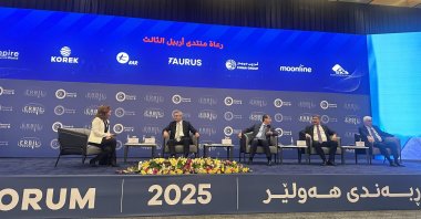 Turkish officials are seen during a session at the Erbil Forum in northern Iraq's Kurdistan Regional Government (KRG), Irbil, Iraq, Feb.28, 2025 (Photo by Dilara Aslan)