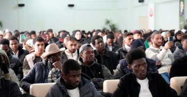 Cameroonian students take part in a program ahead of Ramadan, embracing local traditions at Gümüşhane University, Gümüşhane, northern Türkiye, Feb. 28, 2025. (IHA Photo)