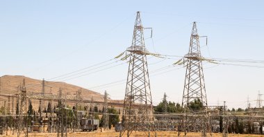 A view shows electricity pylons in Kiswah, Damascus suburbs, Syria, Sept. 8, 2021. (Reuters File Photo)