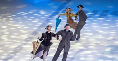 The "Cinderella on Ice" ice skaters perform at the Zeytinburnu Ice Island, Istanbul, Türkiye, April 5, 2025. (AA Photo)