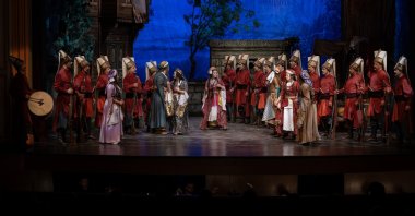 The "Çelebi" opera is performed at the Opera Stage in Ankara, Türkiye, April 19, 2025. (AA Photo)