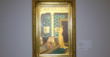 Ottoman painter Osman Hamdi Bey's "Preparing Coffee" painting sold for $1.3 million at a London auction on April 21, 2025, in London, U.K. (AA Photo)