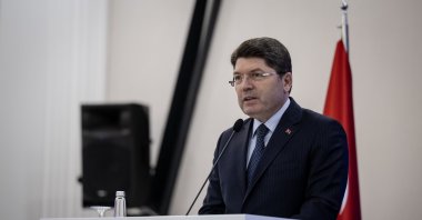 Justice Minister Yılmaz Tunç is seen during the signing of a protocol with the Social Security Ministry, Ankara, Türkiye, May 13, 2025 (AA Photo)