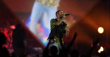 U.S. singer Chris Brown performs on stage during the Jeddah World Music Festival at the King Abdullah Sports City in the coastal city of Jeddah, Saudi Arabia, July 18, 2019. (AFP File Photo)