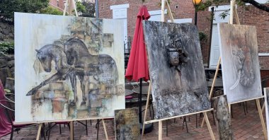 Artworks by Koray Kasap are displayed at a 3D art exhibition in Morristown, New Jersey, U.S., May 18, 2025. (AA Photo)