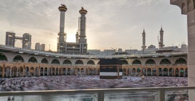Muslim worshippers pray around the Kaaba at Mecca's Grand Mosque, Saudi Arabia, July 17, 2024. (Getty Images)