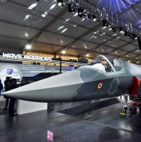 Visitors stand next to a prototype of the Advanced Medium Combat Aircraft (AMCA), India's most advanced stealth fighter jet, at the "Aero India 2025" air show, Yelahanka air base in Bengaluru, India, Feb. 11, 2025. (Reuters Photo)