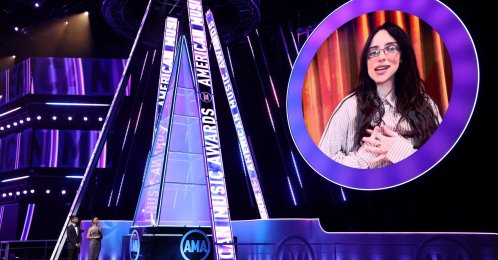 Billie Eilish gives an acceptance speech for the Artist of the Year award virtually at the 2025 American Music Awards, in Las Vegas, Nevada, U.S., May 26, 2025. (Reuters Photo)