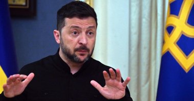 Ukraine's President Volodymyr Zelenskyy speaks to the media during a press briefing in Kyiv, Ukraine, May 19, 2025. (AFP Photo)