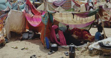 Women who fled war in Sudan rest in a refugee camp in Adre, Chad,  Oct. 5, 2024. (AP Photo)