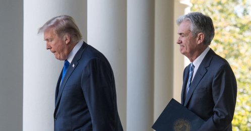U.S. President Donald Trump walks with Jerome Powell, his nominee to be Federal Reserve chairman, at the White House in Washington, D.C., U.S., Nov. 2, 2017. (AFP File Photo)