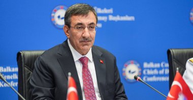 Vice President Cevdet Yılmaz speaks at the 18th Balkan Countries Chiefs of Staff Conference, Istanbul, Türkiye, May 28, 2025. (AA Photo)