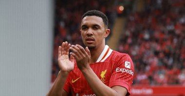 Liverpool's Trent Alexander-Arnold applauds fans after the Premier League match against Crystal Palace, Anfield, Liverpool, U.K., May 25, 2025. (Reuters Photo)