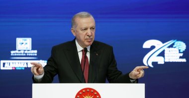 President Recep Tayyip Erdoğan speaks during the 2nd Global Islamic Economy Summit in Istanbul, Türkiye, May 30, 2025. (AA Photo)