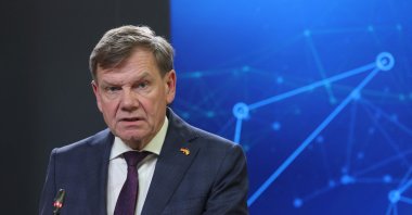 Germany's Foreign Minister Johann David Wadephul talks during a joint news conference with  Spanish counterpart, in Madrid, May 26, 2025. (AFP Photo)