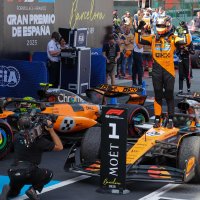 McLaren's Australian driver Oscar Piastri celebrates winning the Spanish Formula One Grand Prix at the Circuit de Catalunya in Montmelo, Barcelona, Spain, June 1, 2025. (AFP Photo)