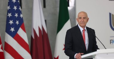 U.S. Ambassador to Türkiye Tom Barrack speaks at a press conference in Ankara, Türkiye, May 29, 2025. (AA Photo)