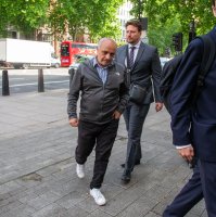 Hamit Coşkun arrives at  Westminster Magistrates' Court to stand trial for burning a Quran outside the Turkish Embassy in London, May 28, 2025. (ZUMA Press Wire via Reuters)
