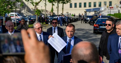 Vladimir Medinsky, head of the Russian delegation, delivers a statement to the press after a second round of direct talks between the Ukrainian and Russian delegations in Istanbul, June 2, 2025. (AFP Photo)